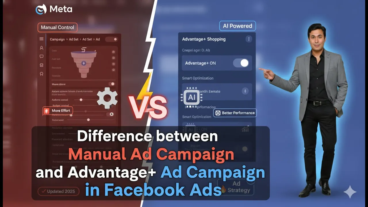 In this article we are going to discuss about Manual Campaign vs Advantage+ Ad Campaign in Meta Ads