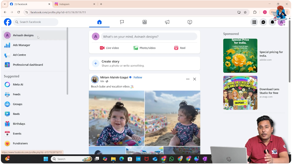 Accessing Meta Business Suite from Facebook page