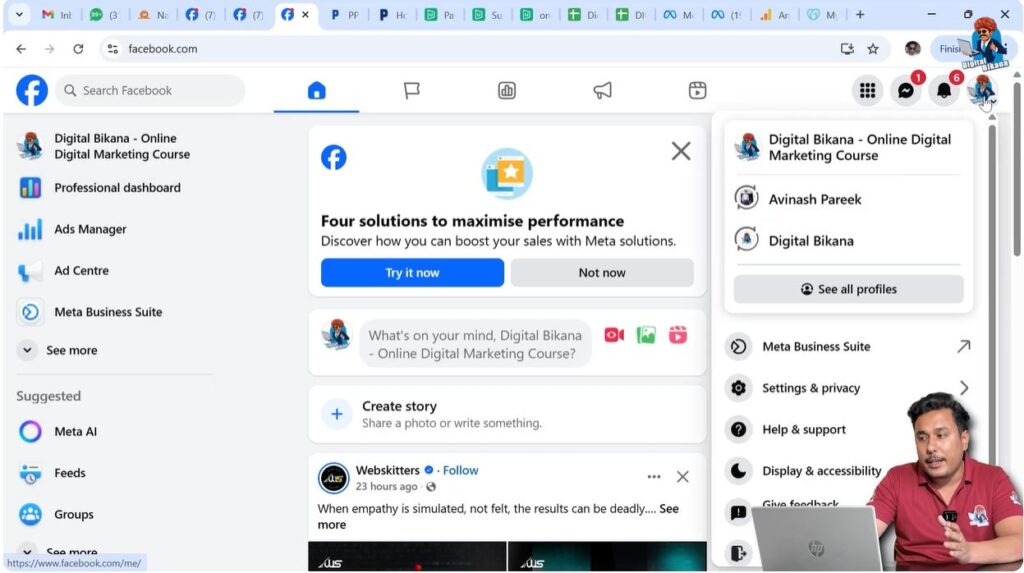Switching from personal Facebook profile to business Facebook Page