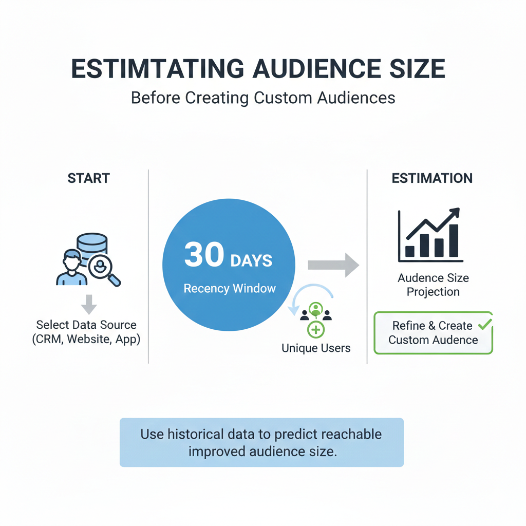 Estimating custom audience size before creating audience in Ads Manager