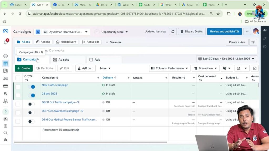 Can you use music in Meta Ads opening Meta Ads Manager dashboard