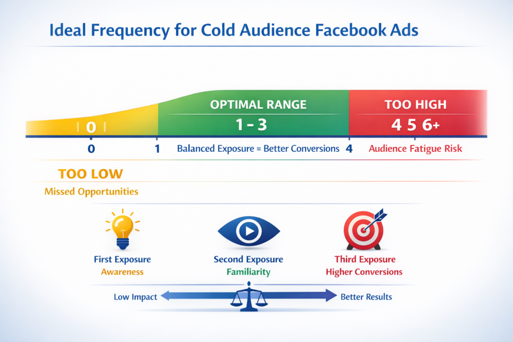 Cold audience Facebook ads frequency based on real campaign experience