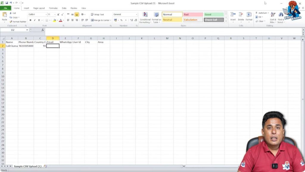 Preparing bulk contact list for WhatsApp Business API in Interakt