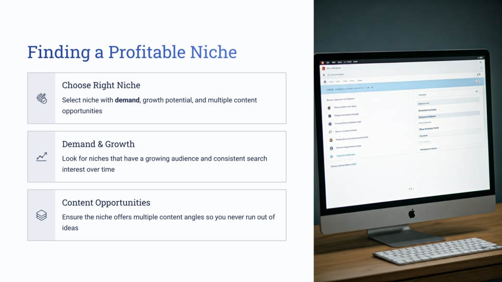 selecting a profitable YouTube niche with demand and growth potential