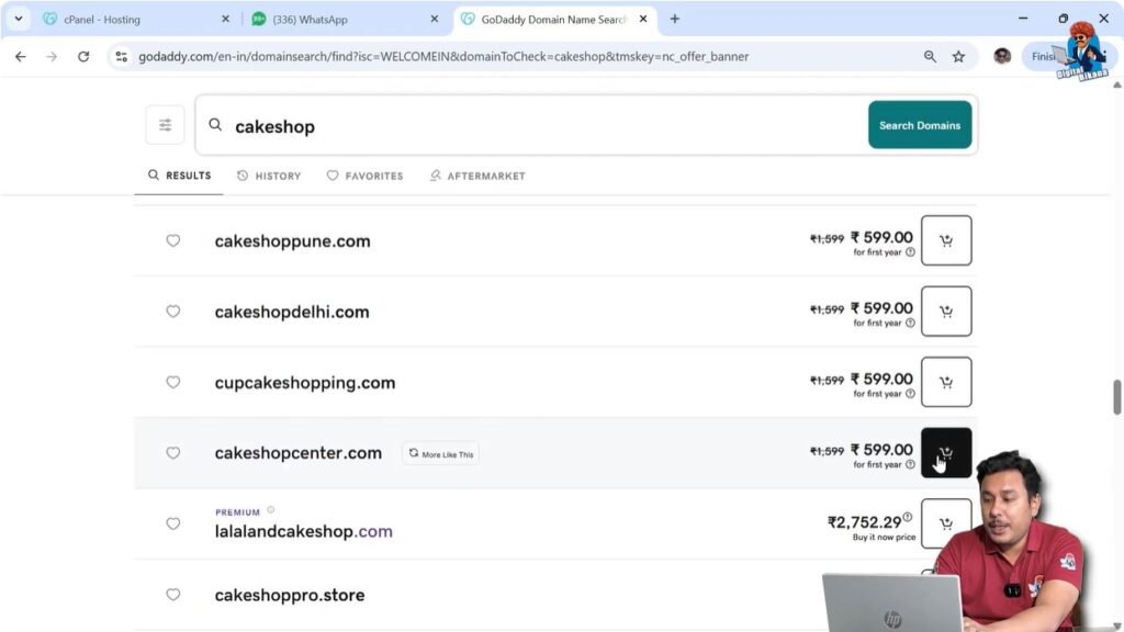 Add Domain to Cart