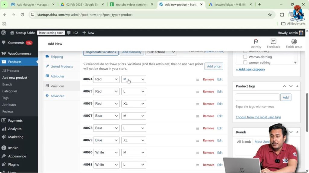 Assigning unique SKU to each WooCommerce product variation