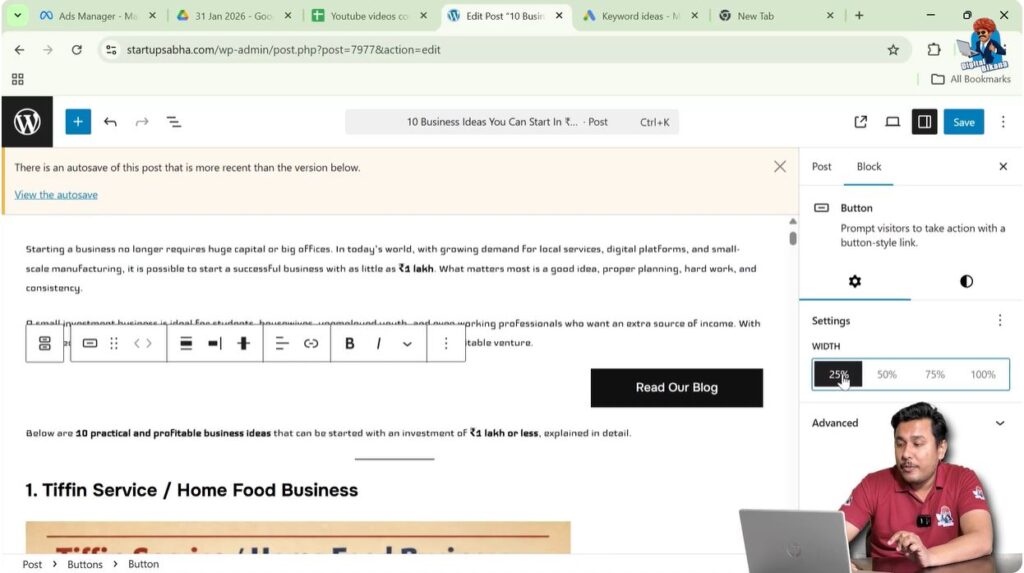 Adjust Button Width