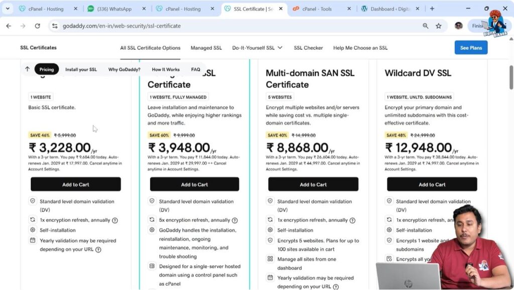 Choose SSL Certificate Plan