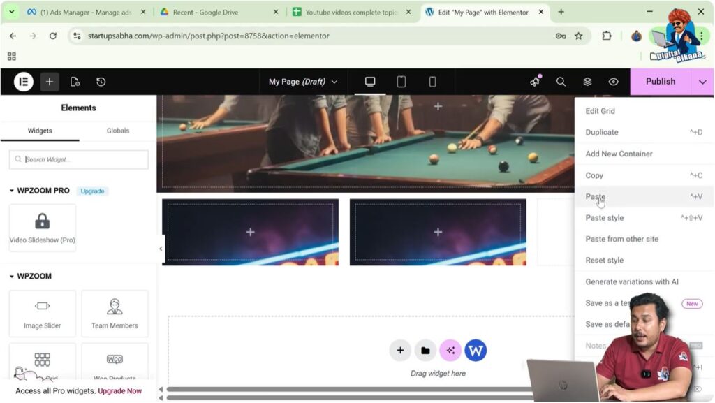 Click Paste