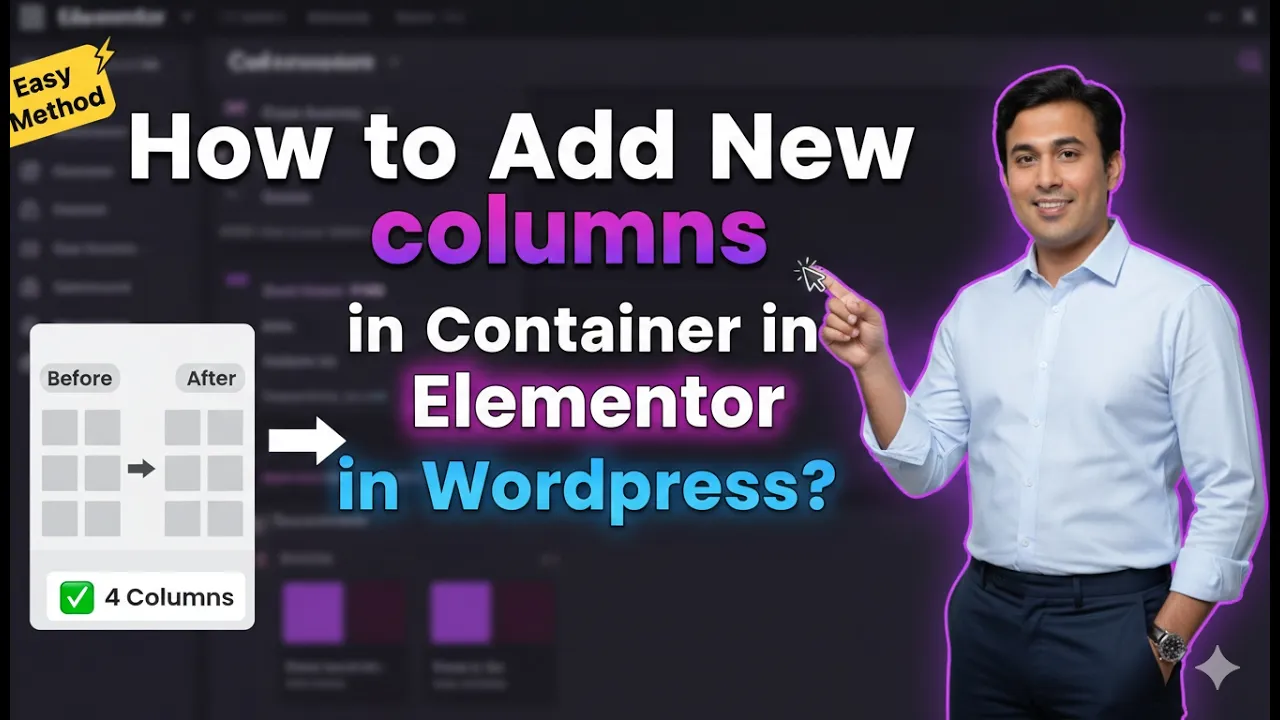 How to Add New columns in Container in Elementor?