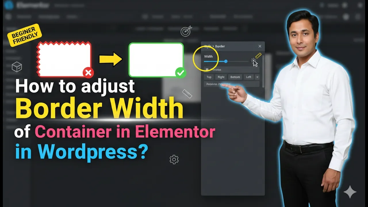 How to adjust Border Width of Container in Elementor?