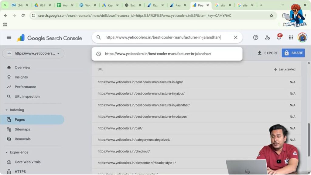 Paste the URL in the Inspection Bar