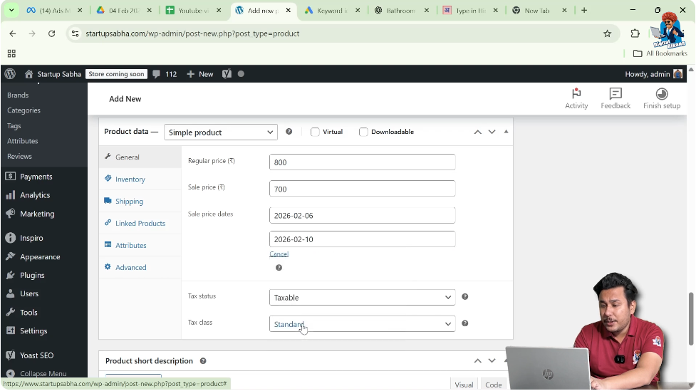 Setting Price in General Tab