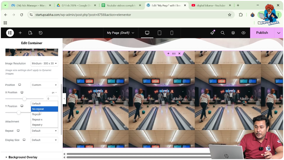 Select No Repeat Option