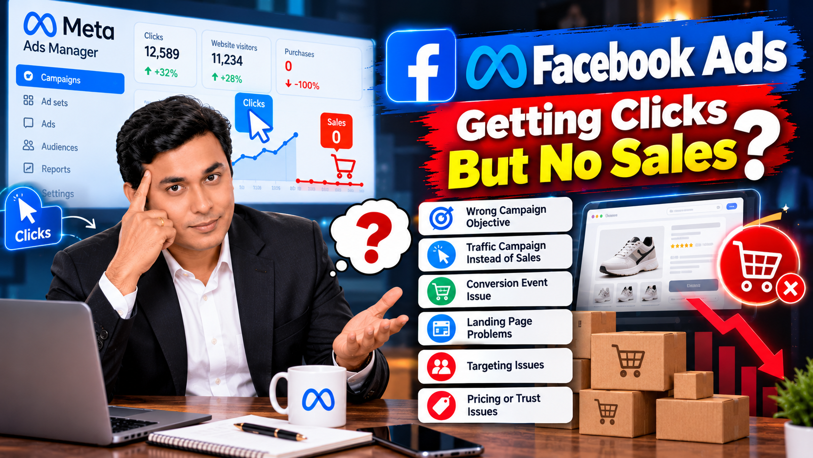Facebook Ads Getting Clicks but No Sales? 5 Ways to Fix Your Campaign