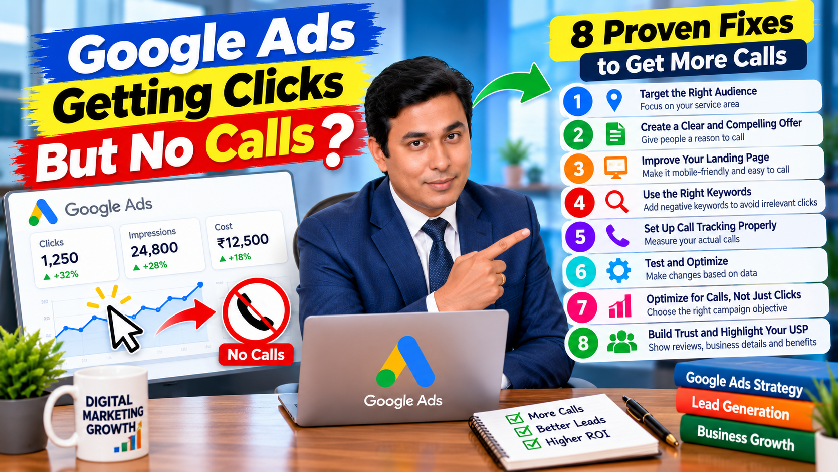 Google Ads Getting Clicks but No Calls? 8 Ways to Fix It