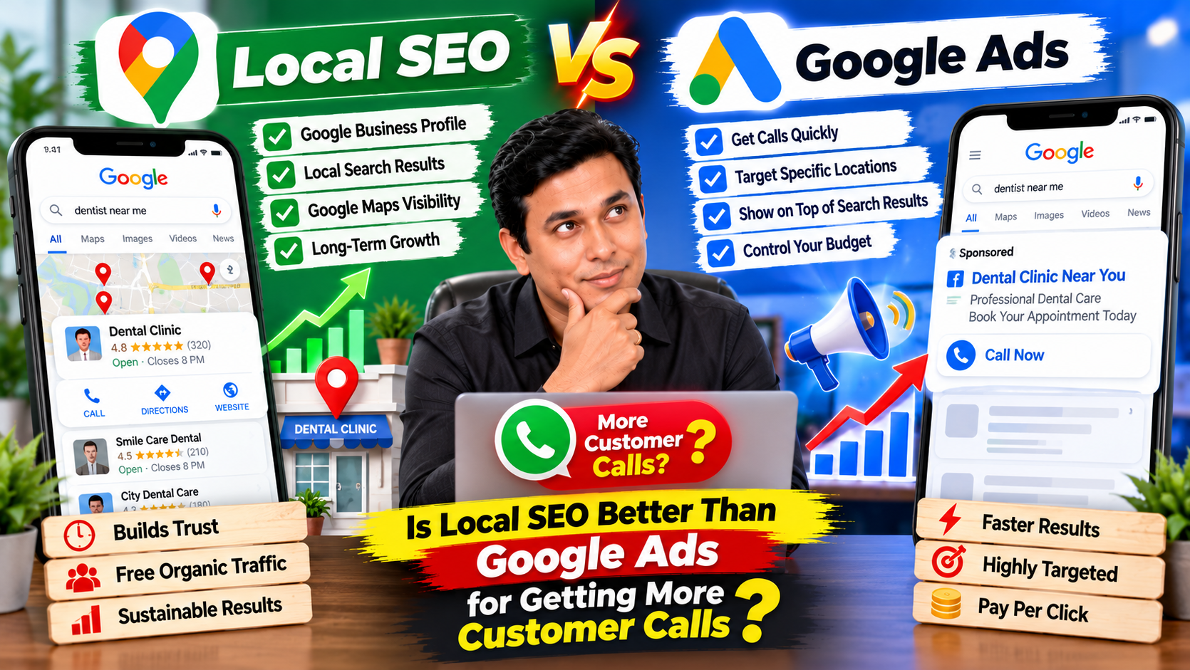 Local SEO vs Google Ads: Which Is Better for Getting More Customer Calls?